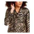 thumbnail image 3 of ANNE KLEIN Womens Gold Zippered Belted Printed Bolero Jacket Size: 10, 3 of 4