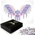 thumbnail image 2 of Ambesonne Tribal Jigsaw Puzzle Durable Cardboard, Geometric Design, 1000 pcs, Coral Pink and Blue, 2 of 5