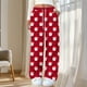 thumbnail image 5 of Puyaiuu Women's Christmas Plush Pajama Pants with Pockets Adjustable lacing, Soft Fleece Lounge Pants Holiday Print Gift, 5 of 6