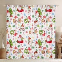 Homewish Chic Christmas Wreath Blackout Curtains Set of 2 (52x84 Each),Cute Xmas Gnome Window Curtains,Kawaii Gingerbread Man Curtains and Drapes For Girls Teens,Super Cozy Room Decor