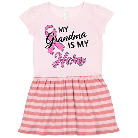 

Inktastic My Grandma is my Hero- Breast Cancer Awareness Gift Toddler Girl Dress