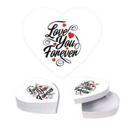 Koyal Wholesale Valentine's Day Heart Shaped Gift Box with Lid, Love You Forever, Reusable Heart Box, 8"x6", 1-Pack