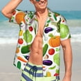 thumbnail image 5 of Lsque Vegetables2 pattern Hawaiian Shirt for Men, Unisex Summer Beach Casual Short Sleeve Button Down Shirts-X-Large, 5 of 9