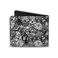 thumbnail image 2 of Thaneeya McArdle Wallet, Bifold, Calaveras Stacked Black Grays, Vegan Leather, 2 of 4