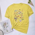 thumbnail image 2 of Camisetas de Verano de Mujer Pequeña Flor Impresa Cuello Redondo Manga Corta Superior, Verano Superior de las Mujeres, 2 of 8