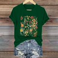 thumbnail image 6 of WTXUE Short Sleeve Shirts Floral Tops Cotton Tshirts Shirts for Women Graphic Tees Round Neck Top Casual Blouses Womens Tops Petite Tops Womens Tee Shirts Loose Fit Plain Blouses Green L, 6 of 6