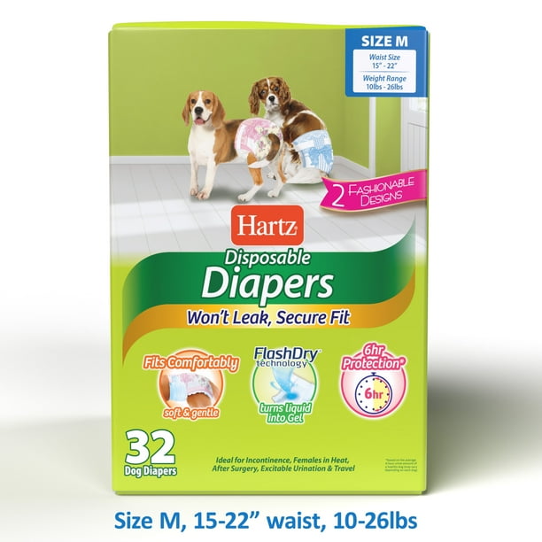 Hartz Disposable Dog Diapers for Female and Male Dogs or Puppies
