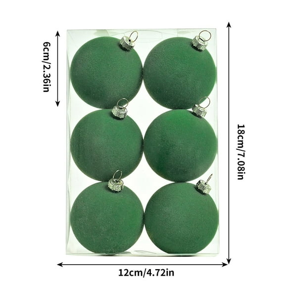 Christmas Balls Clearance,YgkuHd Velvet Balls Ornaments 6pcs 2.36-Inch For Christmas Tree Baby Shower Girls First Christmas Decorations Birthday Party
