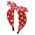 thumbnail image 2 of HuangHuanChen 4th Of July Bow Headband Patriotic Holiday Dress Up Accessories Headbands for Women Wide Knotted Bow Headband for Young Women Hair Accessories Bunny Ears Head Band Red One Size, 2 of 5