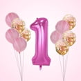 thumbnail image 2 of 11/25 Uds. Globo de látex transparente de ágata de mármol conjunto de confeti de lentejuelas cumpleaños fiesta de aniversario número Kits de decoración para fiestas Ágata rosa+lentejuelas doradas Naiovety JJ15589-02, 2 of 6