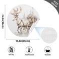 thumbnail image 2 of Ryvnso Deer Christmas Round Plate Mats Dining Table Placemat Set of 4 for Holiday Decoration, 2 of 7