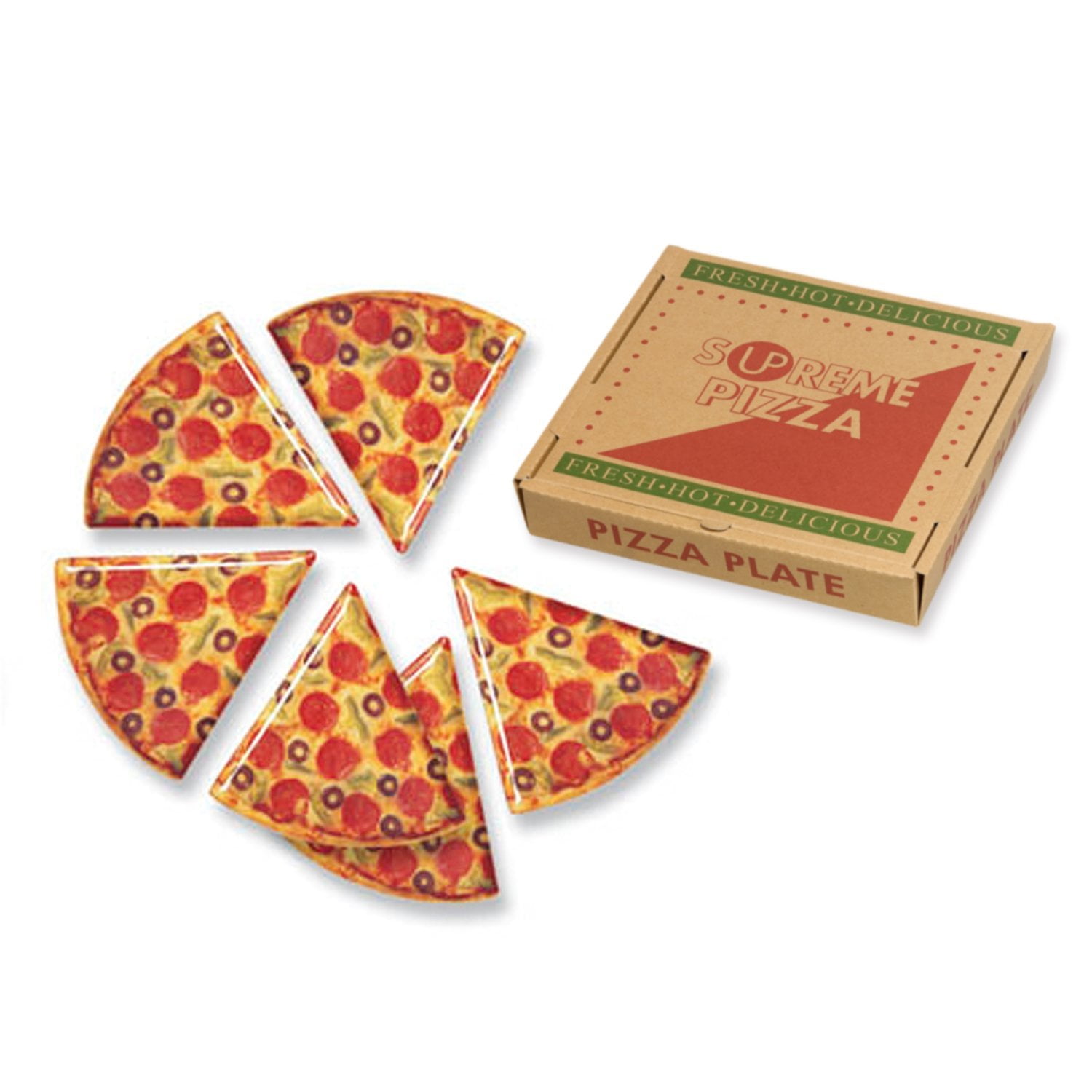 Pizza Slice Plates Set of 6