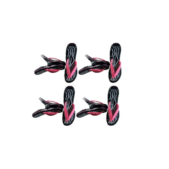 4 Pairs (8 Ct) Black Flops Style Beach Towel Clips Jumbo Size for Beach Chair, Cruise Beach Patio, Pool Accessories for Chairs, Household Clip, Baby Stroller