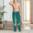 thumbnail image 5 of Uemuo ECG Wave Pattern Men's Wide Leg Palazzo Lounge Pants with Pockets Light Weight Loose Comfy Casual Pajama Pants-X-Large, 5 of 9