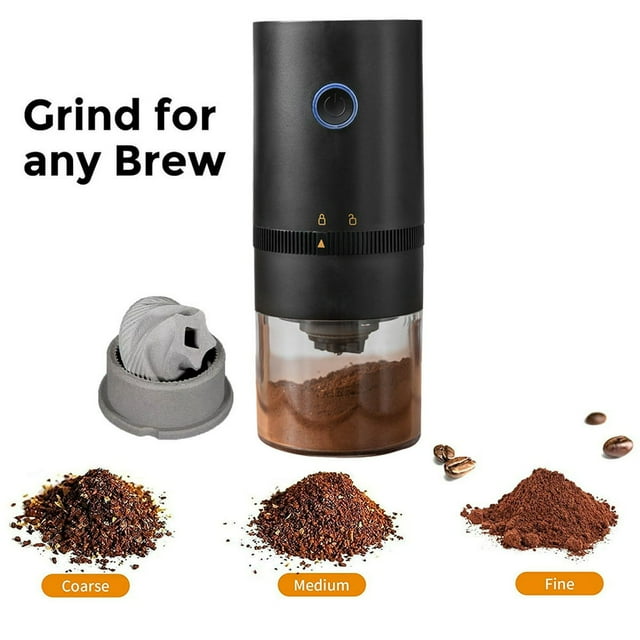 AMERTEER Moulin à Café Électrique Portable à Meules, Rechargeable par USB, Petit Moulin à Grains de Café avec Multiples Réglages de Mouture, Meule Conique Automatique pour Espresso et Presse Française