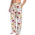 thumbnail image 2 of Uemuo Tulips Flowers Pattern Men's Wide Leg Palazzo Lounge Pants with Pockets Light Weight Loose Comfy Casual Pajama Pants-Large, 2 of 9