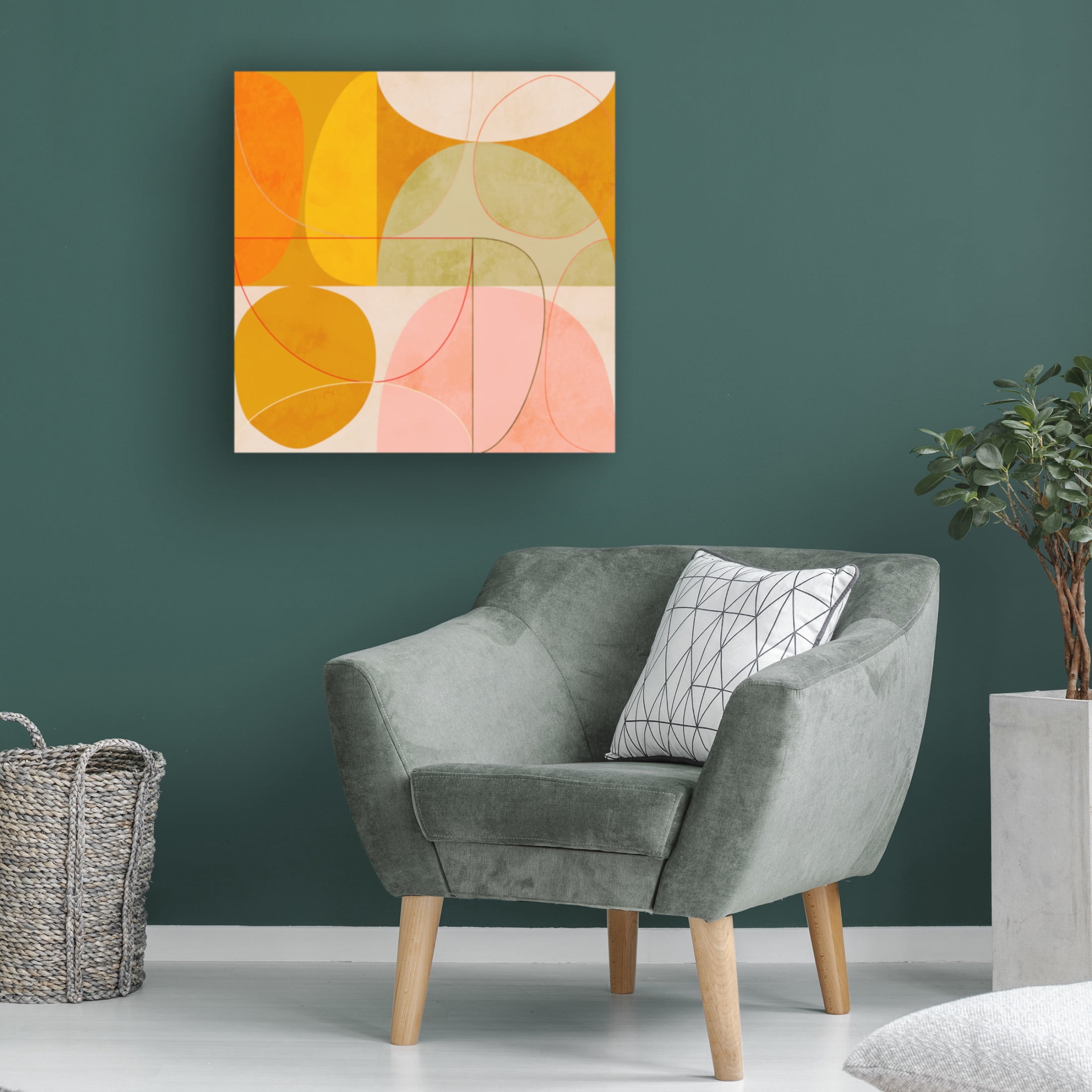 Trademark Fine Art Ana Rut Bre Mid Century Curry Yellow Blush Spring2 Canvas Wall Art