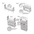 thumbnail image 4 of Movable Bookshelf, 5 Tier Book Rack Storage Bookshelf Home Study Room Storage Organizer Shelf Removable Bookcase Bookshelf File Organization with Stationery Box for Classroom Home, 4 of 8
