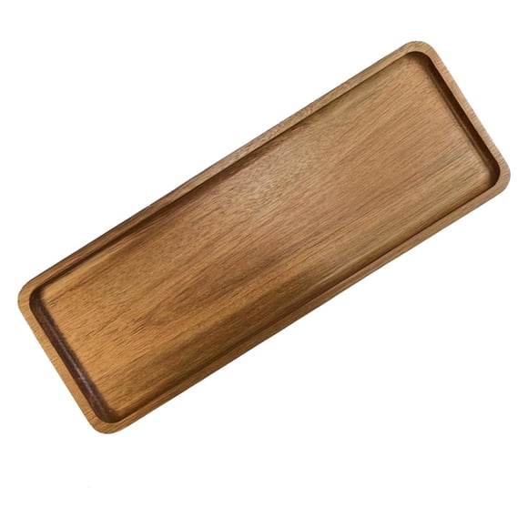 Bandeja de Madera Pequeña para Exhibición: Elegante Bandeja de Madera de Nogal para Servir Té, Café, Bocadillos, Sushi y Aperitivos