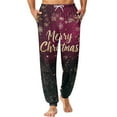thumbnail image 2 of Domuza Mens Christmas Pajamas Pants Comfy Soft Elastic Drawstring Jogger Sleep Pants Lightweight Casual Loose Fit Lounge Pjs Trousers with Pockets Deep Red XL, 2 of 7