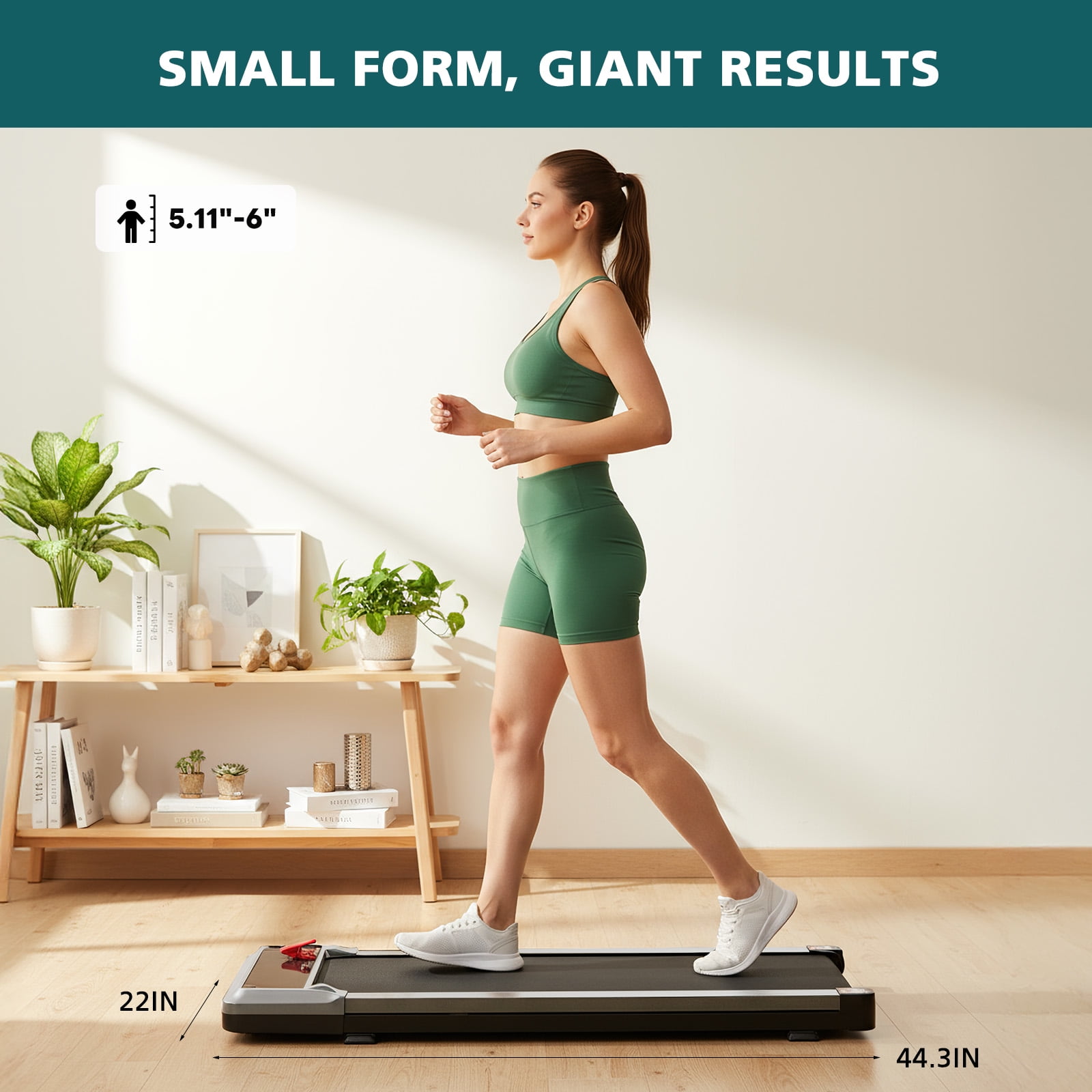 GIANNA Treadmill with LED Display – Adjustable Speed, 1.75HP Motor, 198 lbs Capacity for Home Use