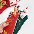 thumbnail image 3 of Christmas Case for iPhone 14 6.1", Merry Christmas 3D Doll Toy Cute Xmas Snowman Santa/Elk Antlers Deer Soft TPU Silicone Women Girls Festival Gift Protective Phone Case for iPhone 14 (Green), 3 of 4