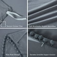 thumbnail image 5 of EastVita Pom Pom Duvet Cover Queen Size, 3 Pieces Soft Washed Microfiber Duvet Cover Set with Zipper Closure, 5 of 8
