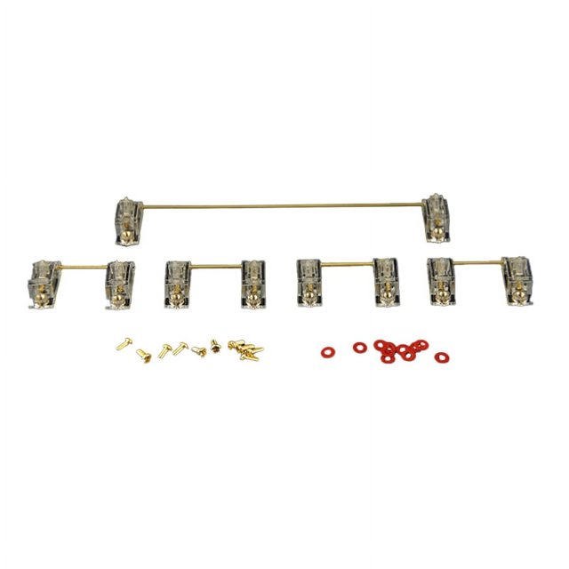 5PCS Transparent Gold Plated Plate Mounted Stabilizer PCB Mount Keyboard Stabilizers for Mechanical Keyboards