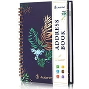 JUBTIC Hardcover Address Book with Alphabetical Tabs, Spiral Bound Address Book with Refillable Pages Medium Telephone book incl. Address, Password, Contact, Tel, Email, Important Date for H