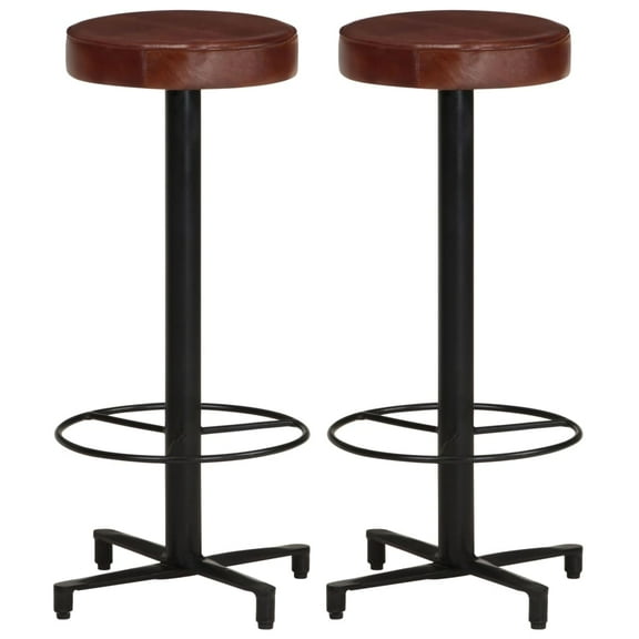 vidaXL Bar Stool Bar Seat Counter Height Island Stool for Pub Real Leather