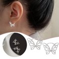 thumbnail image 2 of SUSHANG Fashion Earrings Mini Cute Ladies Stud Earrings Literary Design Hollow Butterfly Ear Buckles Electroplating Silver Earrings, 2 of 9