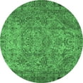 thumbnail image 1 of Ahgly Company Indoor Round Persian Emerald Green Traditional Area Rugs, 7' Round, 1 of 4