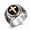Rose Gold, variant on Men's Cross Signet Ring, Stainless Steel Black Face Vintage Statement Style, Three Color Options, US Sizes 7-15 for Gothic Looks, Parties and Birthday Gifts for Him