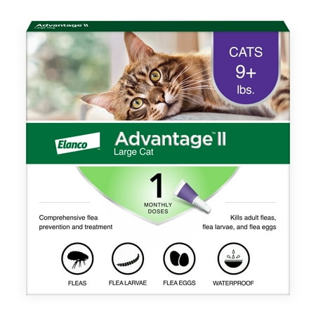 UPC: 0724089114969 | Advantage II Vet-Recommended Flea Prevention for Large Cats 9 lbs+  1-Monthly Treatment