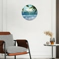 thumbnail image 3 of Personalized Wall Clock Non-Ticking Silent Clocks Battery Operated Round Clocks Decorative for Bathroom,Office-Beautiful Tropical Beach With Palm Trees And Blue Waves(12inch), 3 of 4