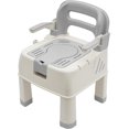 thumbnail image 5 of Bedside Commode Chair, Portable Toilets Seat for Home Use Shower Chair with Detachable Commode & Adjustable Arm for Seniors Elderly and Disabled Grey, 5 of 8