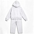 thumbnail image 6 of Husipze 2 Piece Sweatsuit for Girls Fleece Zip Relaxed Fit Hoodie Sweatshirt Oversized Wide Leg Elastic Waist Sweatpants Outfits White 11-12 Years, 6 of 9