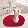 thumbnail image 2 of TINGXIN Soft Oval Rug, Thick Fluffy Floor Carpet, Non-Slip Living Room Mat, Washable and Durable, for Bedroom, Closet, Daily Use and Home Organization (Red), 2 of 5