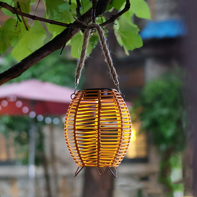 ¡Ganga del Día!, Luces solares para exteriores, luces colgantes para patios, jardines, balcones, candelabros decorativos con efecto de ambiente, lámparas de bambú portátiles de pie Akmoler