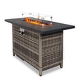 thumbnail image 2 of GZXS Propane Fire Pit Table, 43 in CSA Propane Fire Table Rectangular, 50,000 BTU Quick Ignition Gas Fire Pit for Outside Patio Deck, Oxford Cover, Gray Wicker, 2 of 10