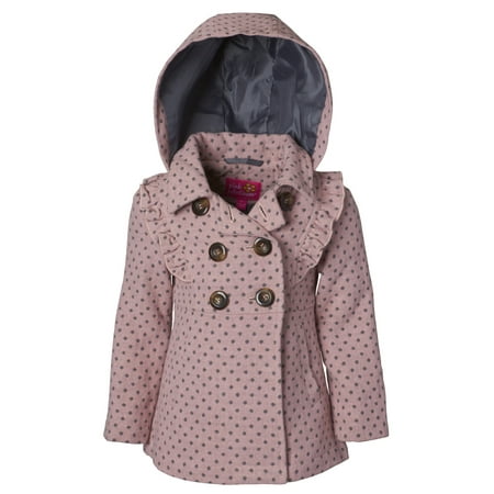 Polka Dot Ruffle Legging - Pink Platinum Ruffled Polka Dot Wool Blend Coat (Little Girls & Big Girls)