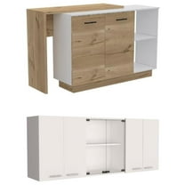 Home Square 2-Piece Set with Kitchen Island & Superior Wall Cabinet