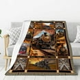 thumbnail image 2 of Train Blanket Steam Train Throw Blanket Cozy Fleece Flannel Bedding Train Gifts for Men Women Boys Girls Lover Adult Stuff Plush for Couch Sofa Bed Decor, 2 of 10