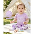 thumbnail image 6 of KIMI BEAR Newborn Baby Girl Layette Set Shower Gift Sets 4 Packs Romper Pants Sets Long Sleeves Short Sleeves Floral Bodysuit with Hat Gloves 10pcs Purple NB, 6 of 7