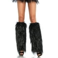 thumbnail image 2 of Leg Avenue Women's Furry Shimmer Leg Warmers, Black/Silver, One Size, 2 of 4