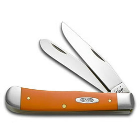 Case xx Smooth Orange Delrin Trapper Stainless Pocket Knife Knives