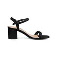 thumbnail image 3 of BLISSFUL STEP Women's Sandals Block Heels Slingback Buckle Woven Sandals Black 8, 3 of 7