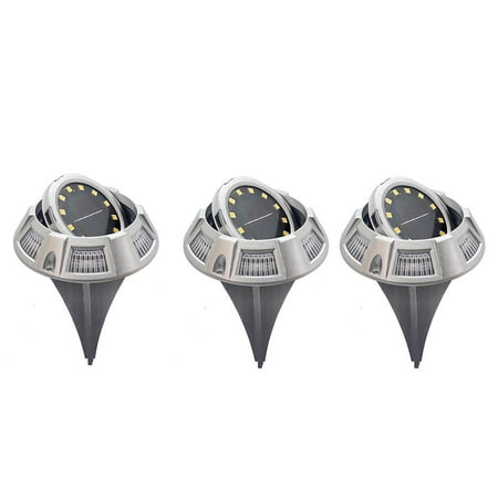 

3pcs Solar Ground Lights with 500mAh Battery IP44 Waterproof Solar Powered Buried Lights for Garden Courtyard Driveway