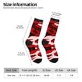 thumbnail image 3 of Women Crew Graphic Print Tube Socks Red Camouflage Pattern Design Ladies Socks, 3 of 7