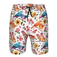 thumbnail image 4 of Kdxio Flowers Birds And Butterflies Pattern Mens Casual Shorts - Drawstring Summer Beach Sports Shorts for Men, 4 of 9